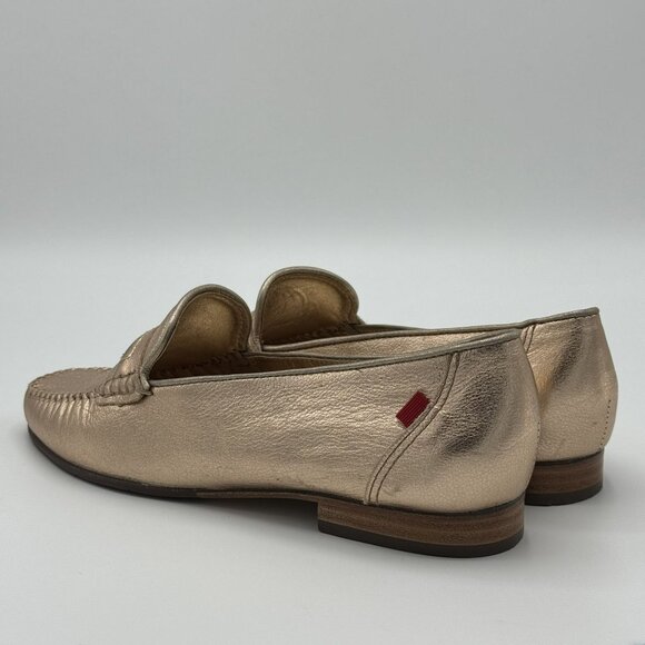 Marc Joseph NY Rose Gold Leather Loafers Flats Swan Street Metallic Size 8 - Picture 4 of 14
